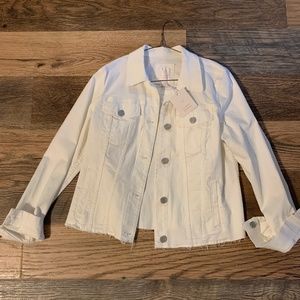 NWT Lauren Conrad white denim jacket Size M